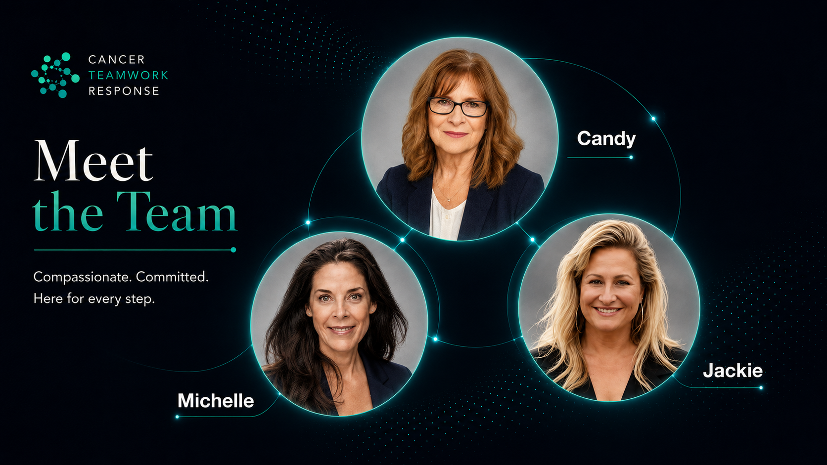 Cancer Teamwork Response team: Candy, Michelle, and Jackie